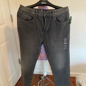 Gap mens original black straight jeans 33 x 30 New